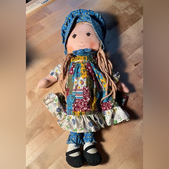 Holly Hobbie Other - Vintage Holly Hobbie Patchwork Rag Doll with Blue Outfit